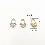 18x13mm Zircon Rectangle Charm for Jewelry DIY