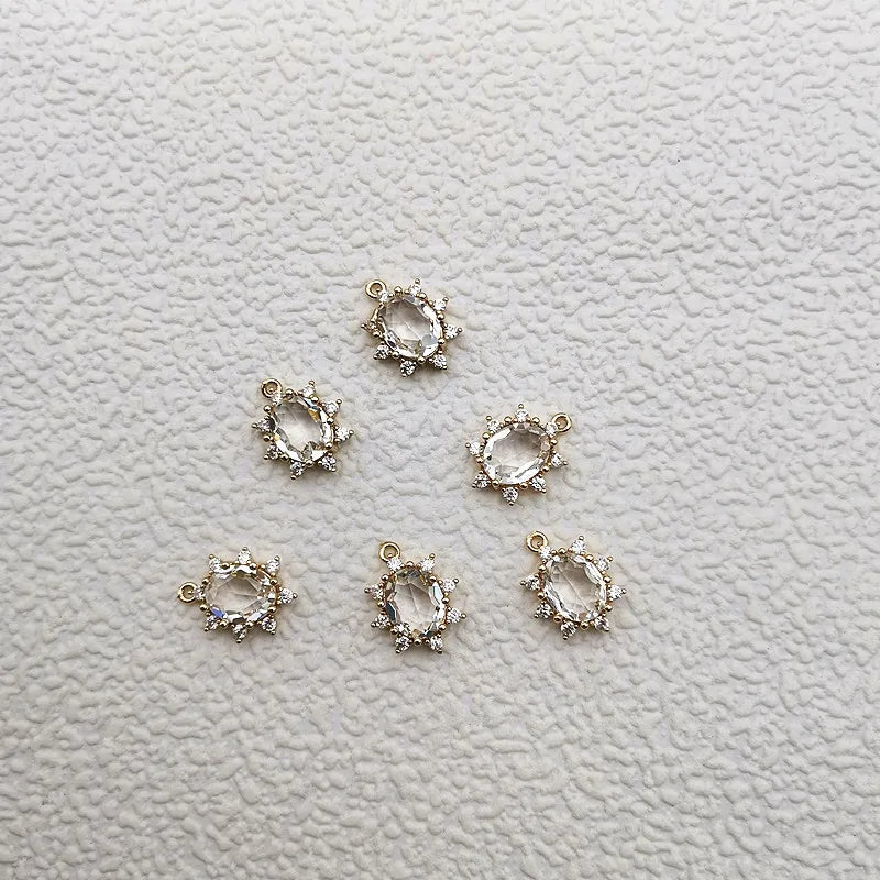 Crystal/Cubic Zirconia Oval Charm 18x13mm 50pcs
