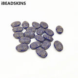 550pcs Royal Acrylic Hot stamping oval stripe beads for Jewelry DIY