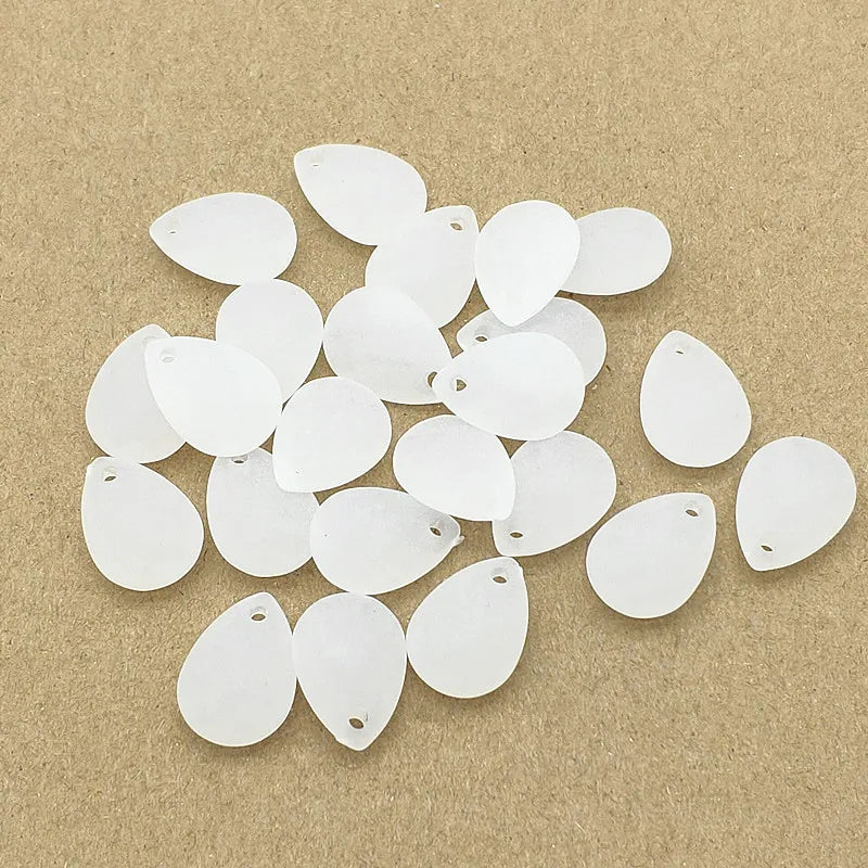 Clear Frosted Drop Shape Beads for Jewelry Making - 740pcs