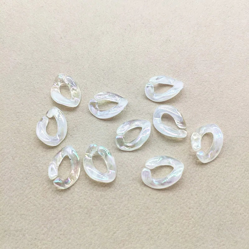 200pcs Clear Double Aurora Chain Beads for Earrings DIY
