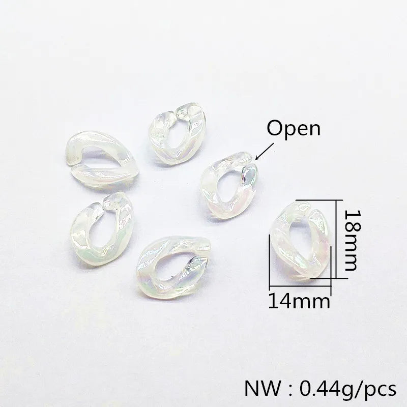 200pcs Clear Double Aurora Chain Beads for Earrings DIY