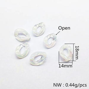 200pcs Clear Double Aurora Chain Beads for Earrings DIY