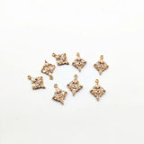 Copper/CZ Square Charm for Earrings DIY - 50pcs