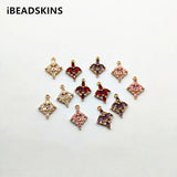 Copper/CZ Square Charm for Earrings DIY - 50pcs