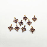 Copper/CZ Square Charm for Earrings DIY - 50pcs