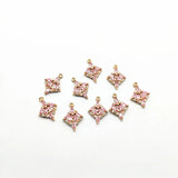 Copper/CZ Square Charm for Earrings DIY - 50pcs