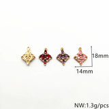 Copper/CZ Square Charm for Earrings DIY - 50pcs
