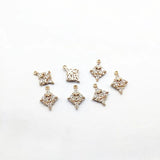 Copper CZ Square Earrings Charm 50pcs 18x14mm DIY Jewelry