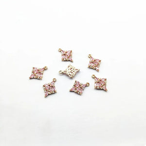Copper CZ Square Earrings Charm 50pcs 18x14mm DIY Jewelry