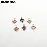 Copper CZ Square Earrings Charm 50pcs 18x14mm DIY Jewelry