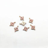 Copper CZ Square Earrings Charm 50pcs 18x14mm DIY Jewelry