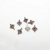 Copper CZ Square Earrings Charm 50pcs 18x14mm DIY Jewelry