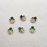 50pcs Crystal/Cubic Zirconia Feather Earring Charm Jewelry Findings
