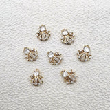 50pcs Crystal/Cubic Zirconia Feather Earring Charm Jewelry Findings