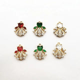 50pcs Crystal/Cubic Zirconia Feather Earring Charm Jewelry Findings