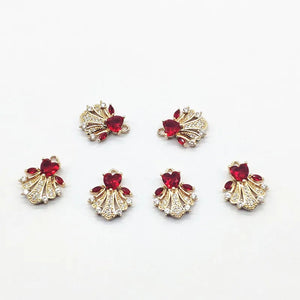 CZ Feather Shape Charms 18x14mm 50pcs Earrings DIY Jewelry Findings