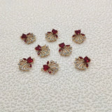 CZ Feather Shape Charms 18x14mm 50pcs Earrings DIY Jewelry Findings