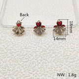 CZ Feather Shape Charms 18x14mm 50pcs Earrings DIY Jewelry Findings