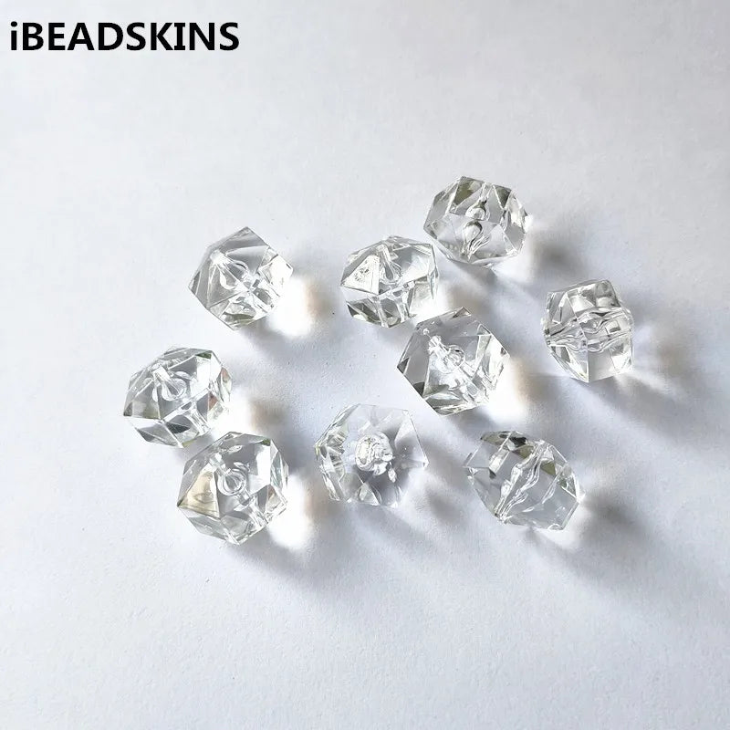 Clear acrylic Faceted wheel shape Beads for Jewelry DIY