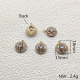 Copper/Cubic Zirconia Oval Shape Earring Charms, 20pcs