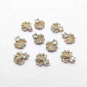 Copper CZ Feather Charm 18x15mm 50pcs
