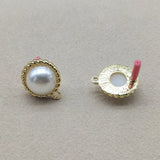 18x15mm Round Pearl Earrings Stud for Jewelry DIY