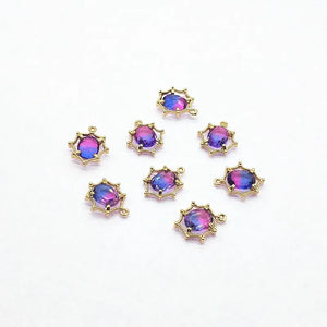 Copper/Crystal Oval Shape Charm/Pendant for Earrings DIY