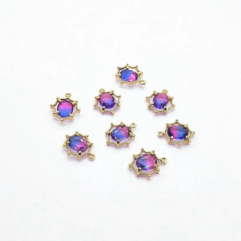 Copper/Crystal Oval Shape Charm/Pendant for Earrings DIY