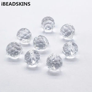 150pcs Clear Acrylic Faceted Ball Beads for Earrings Jewelry Findings