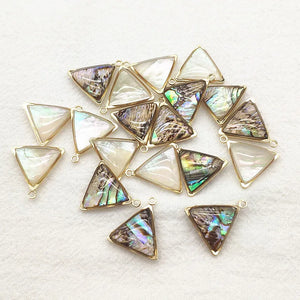 Real Shell Triangle Charm for Earring DIY 50pcs