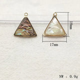Real Shell Triangle Charm for Earring DIY 50pcs