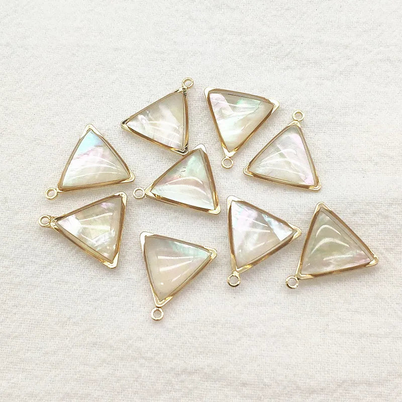 Real Shell Triangle Charm for Earring DIY 50pcs