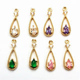 100pcs 18x6mm CZ Drop Shape Charm for Earrings DIY