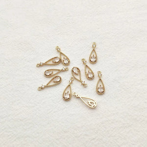 100pcs 18x6mm CZ Drop Shape Charm for Earrings DIY