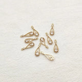 100pcs 18x6mm CZ Drop Shape Charm for Earrings DIY