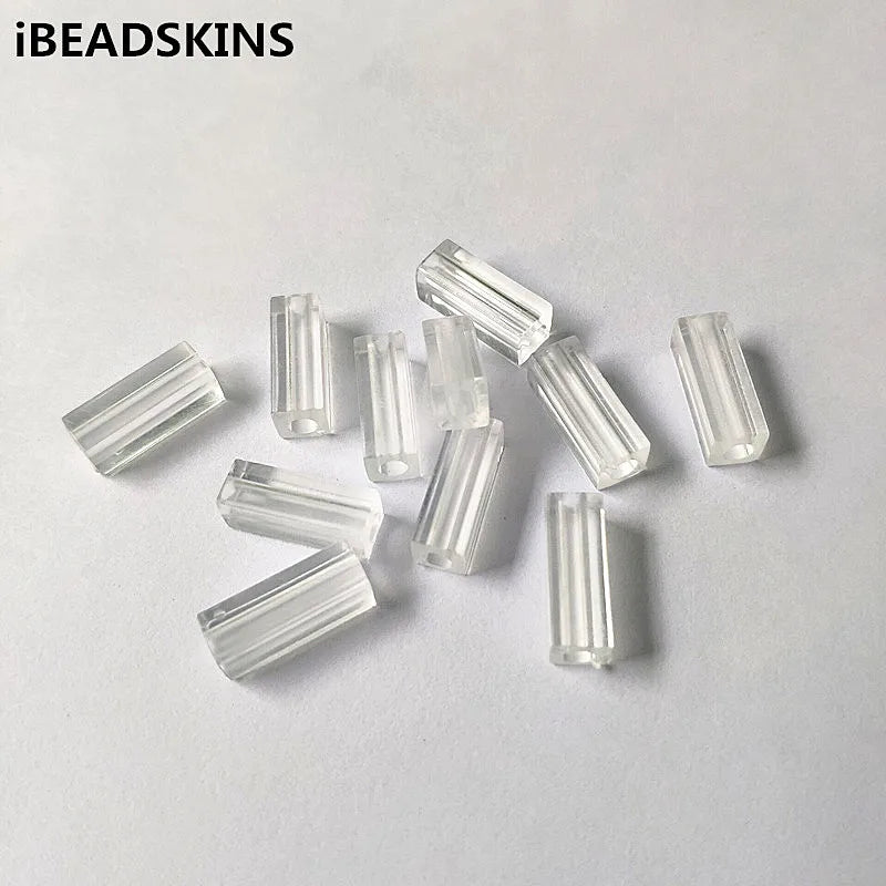 Clear Acrylic Cuboid Shape Beads for Necklace DIY