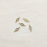 100pcs CZ Oval Charm 18x7mm for Earrings DIY, Jewelry Findings