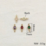 100pcs CZ Oval Charm 18x7mm for Earrings DIY, Jewelry Findings