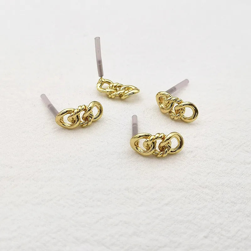 100pcs Zinc Alloy Chain-shape Ear Stud for earring DIY Making