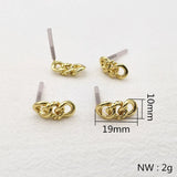 100pcs Zinc Alloy Chain-shape Ear Stud for earring DIY Making