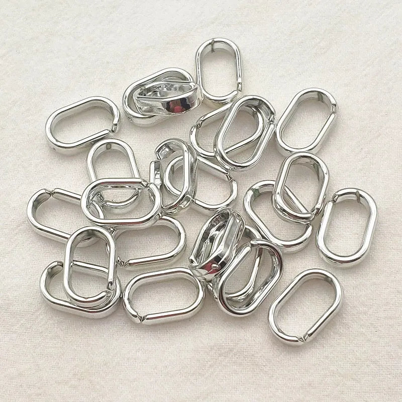 200pcs Gold/Silver Chain-Shaped Beads for DIY Jewelry Findings