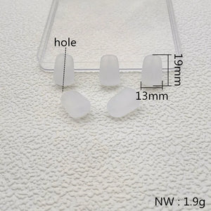 Trapezoid Frosted Clear Acrylic Beads for Earrings