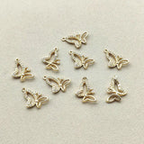 Copper/Cubic Zirconia Butterfly Charm 19x14mm 50pcs