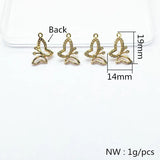 Copper/Cubic Zirconia Butterfly Charm 19x14mm 50pcs