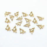 Copper/Cubic Zirconia Butterfly Charm 19x14mm 50pcs