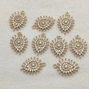 CZ Oval Charm 19x14mm 50pcs for Earrings DIY