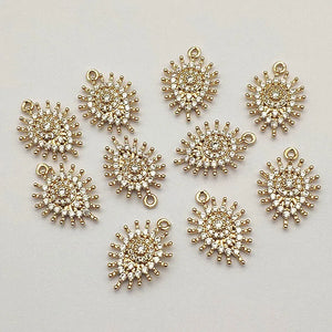 CZ Oval Charm 19x14mm 50pcs for Earrings DIY