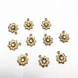 Flower Charm for Earrings DIY, 100pcs Copper/CZ Jewelry Finding