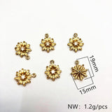Flower Charm for Earrings DIY, 100pcs Copper/CZ Jewelry Finding